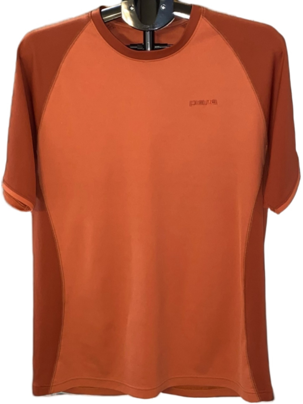prAna Breathe Shirt Mens XL Rust Orange Short Sleeve Athletic Tee Crew Neck
